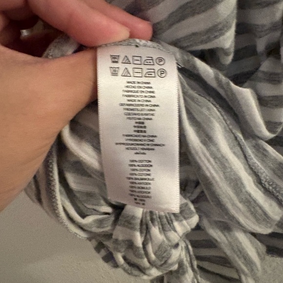 Michael Kors Gray Striped Short Sleeve Top 100% cotton size xl - Picture 5 of 6